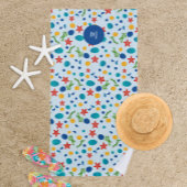 Schattige Ocean Beach Collage Custom Monogram Strandlaken