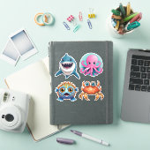 Schattige Ocean Life Set Waterdicht Sticker (iPad Cover)
