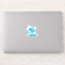 Schattige Oceinwalvis Uitknip Sticker – Rustgevend