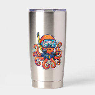 Schattige Octopus om te Snorkelen - Oceaan Ontdekk Geïsoleerde Drinkbeker