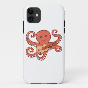 Schattige octopus spelen akoestische gitaar Cartoo iPhone 11 Hoesje
