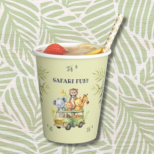Schattige Oerwoud Animal Safari Verjaardag Papieren Bekers