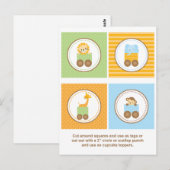 Schattige Oerwoud Animal Train Cupcake Toppers Briefkaart (Voorkant / Achterkant)