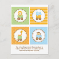 Schattige Oerwoud Animal Train Cupcake Toppers
