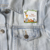 Schattige Oerwoud Baby Dieren Button (In situ)