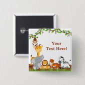 Schattige Oerwoud Baby Dieren Button (Voorkant /achterkant)