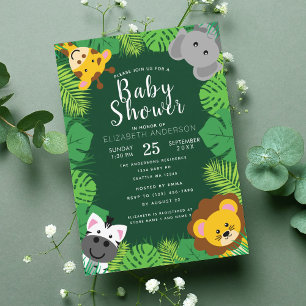 Schattige Oerwoud Critters Baby shower Uitnodiging