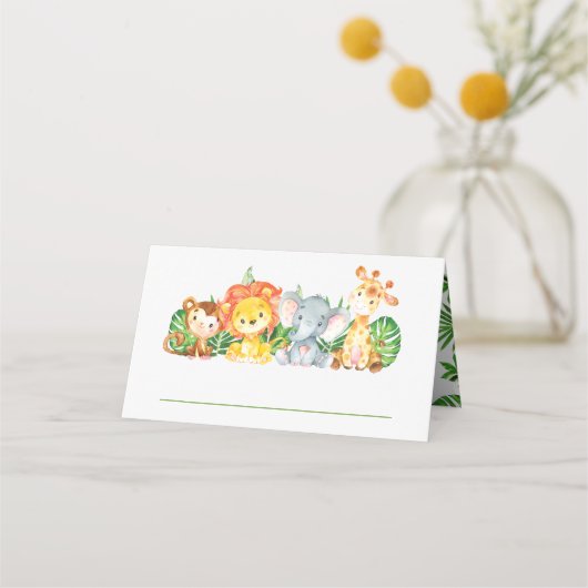 Schattige Oerwoud Dieren Safari 1e Verjaardag Groe (Achterkant)