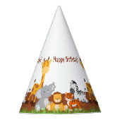 Schattige Oerwoud Dieren Verjaardagsfeestje Pet Feesthoedjes (Voorkant)