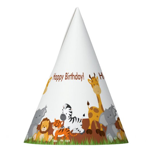 Schattige Oerwoud Dieren Verjaardagsfeestje Pet Feesthoedjes (Links)