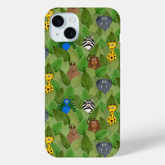 Schattige Oerwoud dierpatroon Case-Mate iPhone Case (Achterkant)