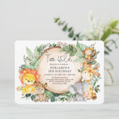 Schattige Oerwoud Groen Wilde Dieren 2e Verjaardag Kaart (Staand voorkant)