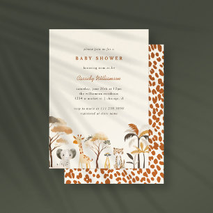Schattige Oerwoud Safari Dieren Jongen Baby shower Kaart
