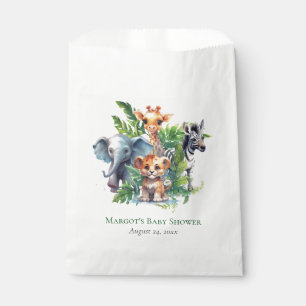 Schattige Oerwoud Safari Tropical Animals Baby sho Bedankzakje