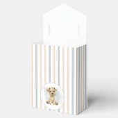 Schattige Oh Boy Puppy Blauw Baby shower Gestreept Bedankdoosjes (Geopend)