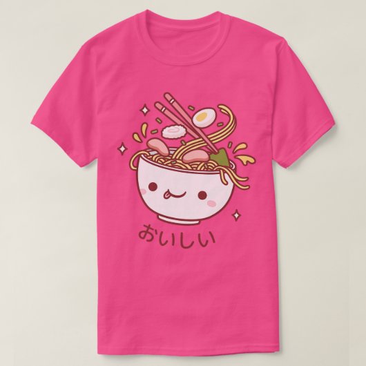 Schattige Oishii Japans Ramen Noodles Spilling Top (Design voorkant)