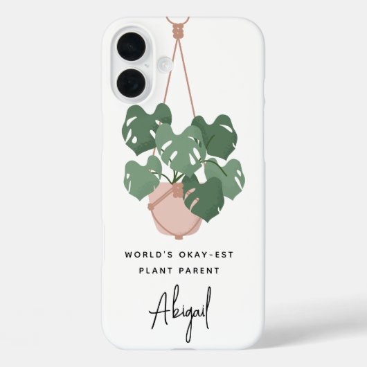 Schattige Oke Plant Ouder Gepersonaliseerd Case-Mate iPhone Case (Achterkant)