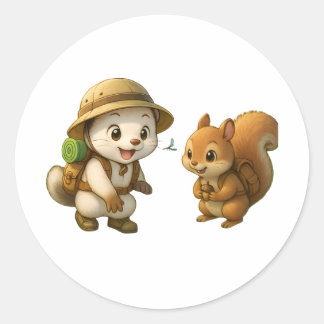 Schattige Okojo en Eekhoorn – Okojo en Vrienden Il Ronde Sticker