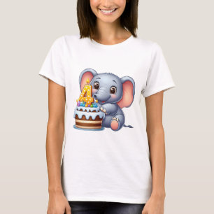 Schattige Olifant 4e Verjaardag T-shirt