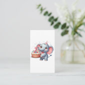 Schattige Olifant 7e Verjaardag Informatiekaartje (Staand voorkant)