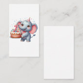 Schattige Olifant 7e Verjaardag Informatiekaartje (Voorkant / Achterkant)