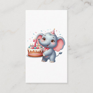 Schattige Olifant 7e Verjaardag Informatiekaartje