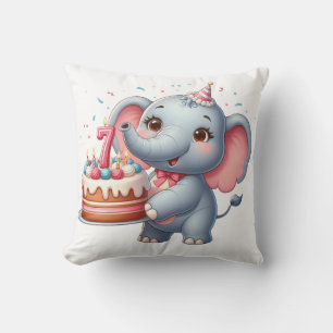 Schattige Olifant 7e Verjaardag Kussen