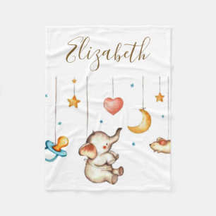 Schattige olifant baby fleece deken