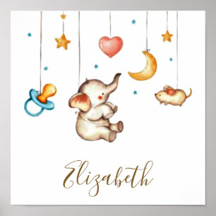 Schattige Olifant baby Poster