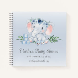 Schattige Olifant Bloemen Baby Boy Baby shower Notitieboek