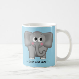 Schattige olifant - Blue Personalized Mug Koffiemok