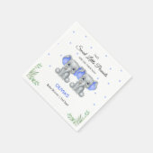 Schattige Olifant Blue Twin Boys Baby shower Party Servet (Hoek)