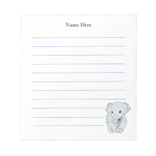 Schattige olifant gelinieerd notitieblok