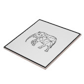 Schattige Olifant Geometrisch Zwart-wit Tegeltje (Zijkant)