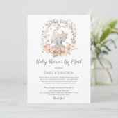 Schattige Olifant Green Baby shower per Mail Kaart (Staand voorkant)