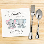 Schattige Olifant Jongen Meisje Twins Baby shower Servet