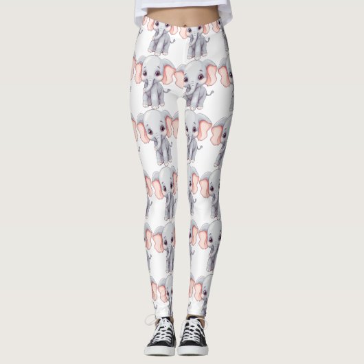 schattige olifant leggings (Voorkant)