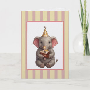 Schattige Olifant met Banaan Chocolade Taart Verja Kaart