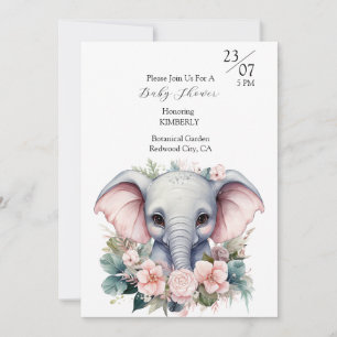 Schattige Olifant met Bloemen Kaart