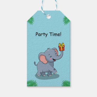 Schattige Olifant met Cadeau Cadeaulabel