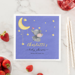 Schattige Olifant Met Kleine Vlinder Baby Shower Servet