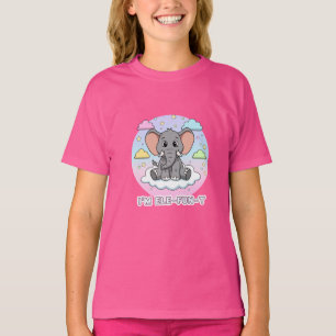 Schattige Olifant op Wolk - Ik ben Ele-Fun-t Pun T-shirt