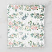 Schattige Olifant Roze Bloemen Groen Baby shower (Binnenkant ongevouwen)