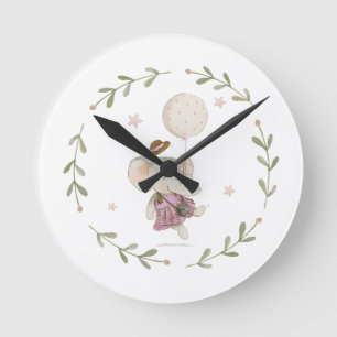 Schattige Olifant Rustieke Zoete Boho Baby Shower Ronde Klok
