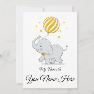 Schattige olifant speelt met bal cadeau voor jonge kaart