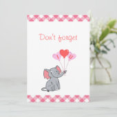 Schattige olifant valentijnsdag  feestdagenkaart (Staand voorkant)