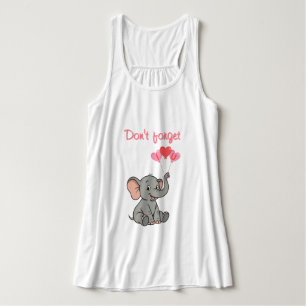 Schattige olifant valentijnsdag tanktop