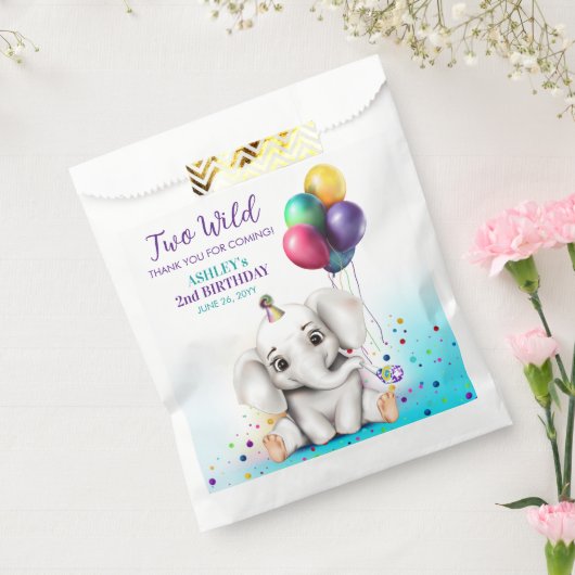 Schattige Olifant Verjaardagsfeest Bedankzakje (Gezegeld)