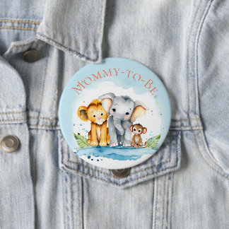 Schattige Olifant & Vrienden Mammie-to-be Baby sho Ronde Button 4,0 Cm