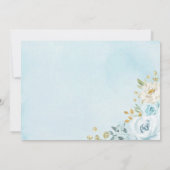 Schattige Olifant Zacht Blauw Bloemen Jongen Baby Kaart (Achterkant)